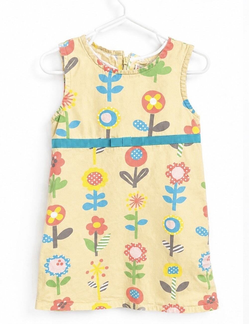 2009 Gymboree Happy Rainbow Flower Print Khaki Dress Girl's Size 4